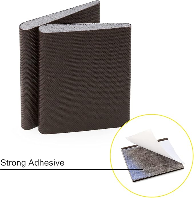 Door Corner Seals - Exterior Doorway Frame Sealing Wedge Filler - Cold Air & Draft Stopper with Heavy-Duty Adhesive - Self-Adhering Foam - Weatherstripping Accessories - Brown, 16-Pack