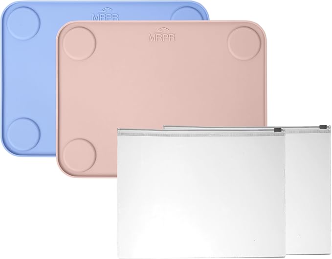 MRPR Silicone Suction Placemats for Toddlers – BPA-Free, Non-Slip, Dishwasher-Safe – Raised Edges, Travel Bags, Heat-Resistant – Mess-Free Mealtime for Home & On-The-Go