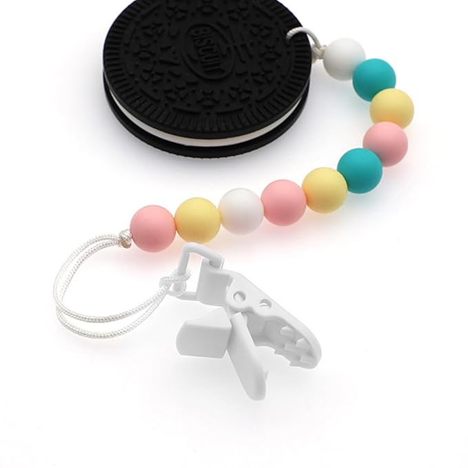 Langmeil 50piece 20mmRibbon Pacifier Plastic Suspender Clips for DIY Teething Toys Baby Blankets Dummy Bib Leash Binky Paci, White