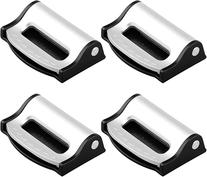 4 - Pack Seat Belt Adjuster Clips, Adjustable Anti - Slip Car Safety Positioners, Universal Fit for Vehicle Seatbelts, Comfort & Safety Accessory for Adults (Silver)