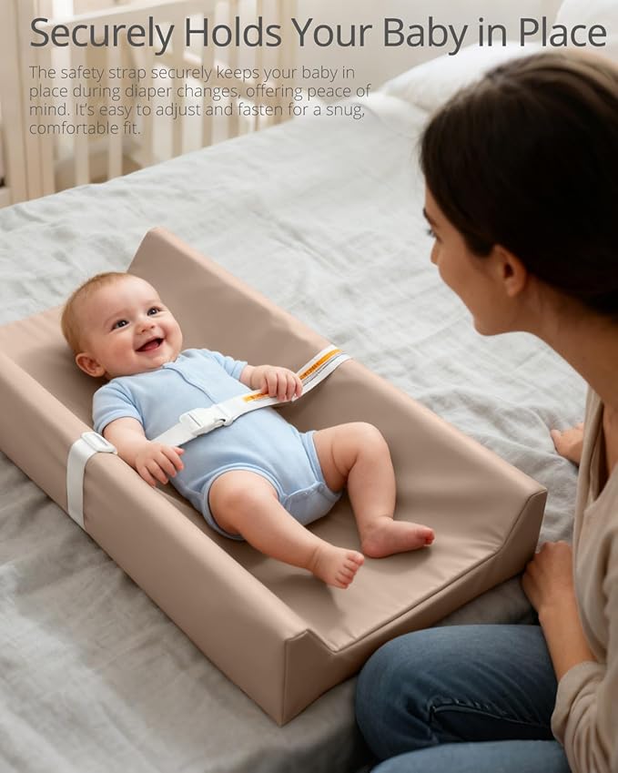 Baby Changing Pad, Changing Table Pads, Vegan Leather Wipeable Changing Pad, 32x16 in Waterproof Diaper Baby Changing Topper for Dresser, Table