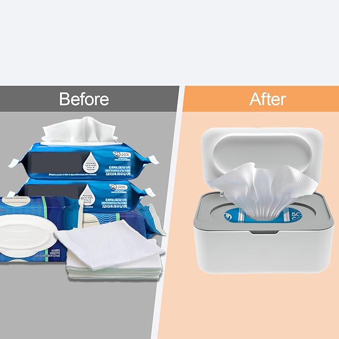 Flushable Wipes Dispenser Compatible with Cottonelle, Wipe Holder for Bathroom with Leak-Proof, Baby Wipes Container Diaper Wipe Dispenser for Home, Office, Cars