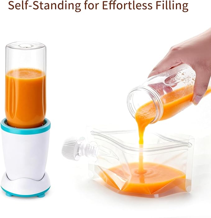 Baby Food Starter Kit - with 2 Reusable Food Pouches&5 Food-Grade Silicone Spoons, BPA-Free, Kickstart Your Homemade Nutrition Journey, Ideal Portable Feeding Solution for Babies & Toddlers