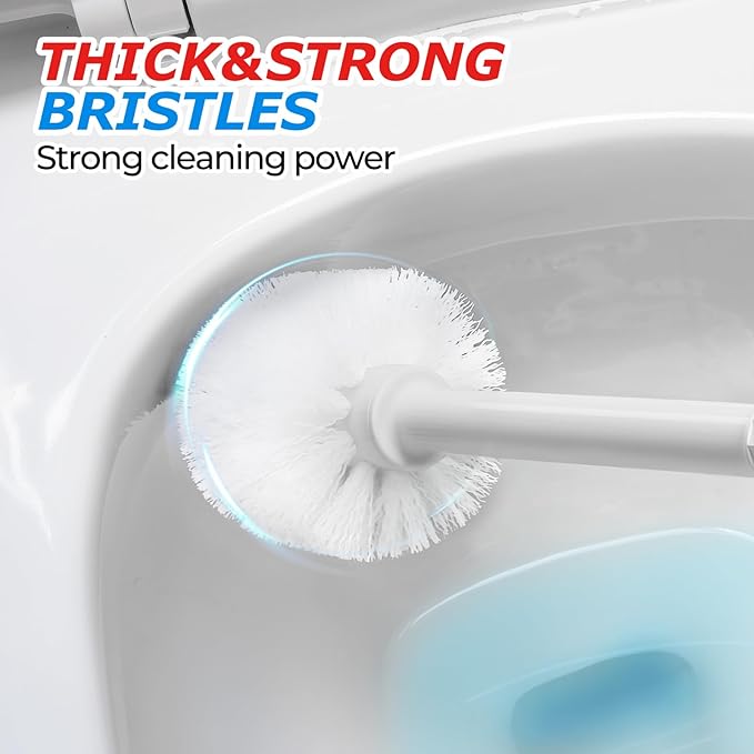 FORASTO 2 in 1 Toilet Plunger and Brush Set，Extended Handle Plunger，Toilet Bowl Brush Plunger Set,Bathroom Cleaning Tools ，Toilet Brush Plunger Combo，Cleaning Brush，Dark Gray
