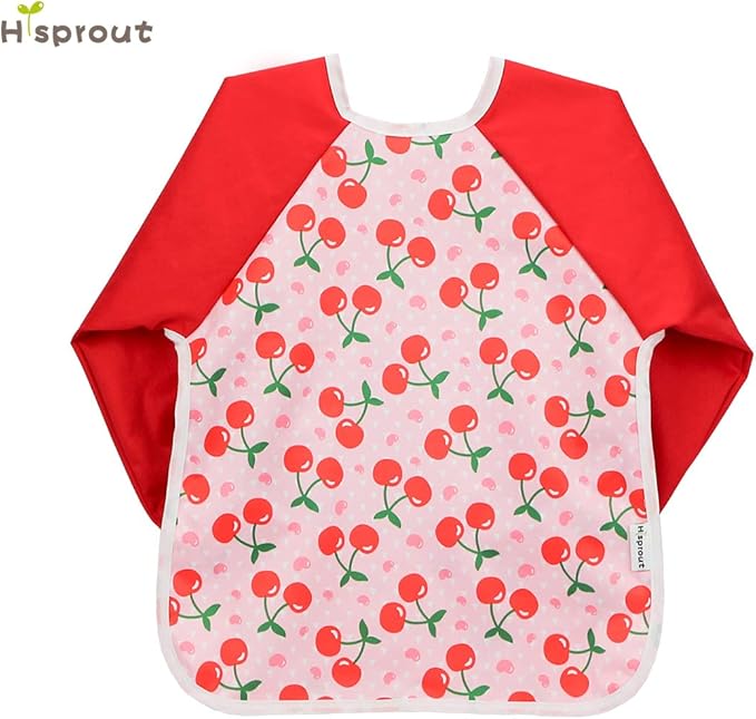 Hi Sprout Infant Toddler Baby Waterproof Sleeved Bib, Bib with Sleeves&Pocket, 6-24 Months
