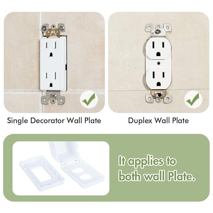 EUDEMON Baby Safety Electrical Outlet Cover Box Childproof Large Plug Cover for Babyproofing Outlets Easy to Install & Use (1 Pack,White)