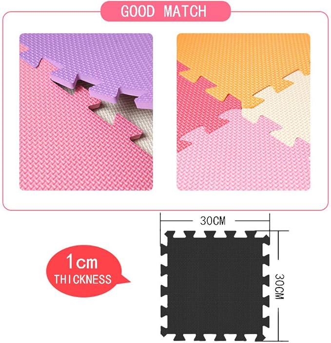 MQIAOHAM® 18 Pieces Puzzle Play Mats, Soft Baby Play Mat, Kids Interlocking Foam Floor Tiles, Toddlers Carpet Playmats G301018-106110