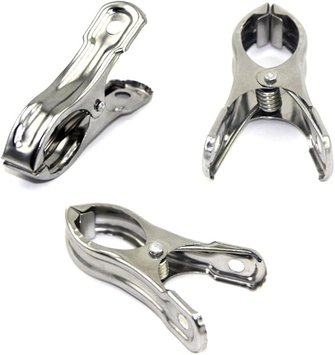 FOMMEN Row Cover Clips 40 Pack 2.2 Inch Stainless Steel Clothes Pins,Towel Clips Beach Towel,Garden Clips,Greenhouse Clamps
