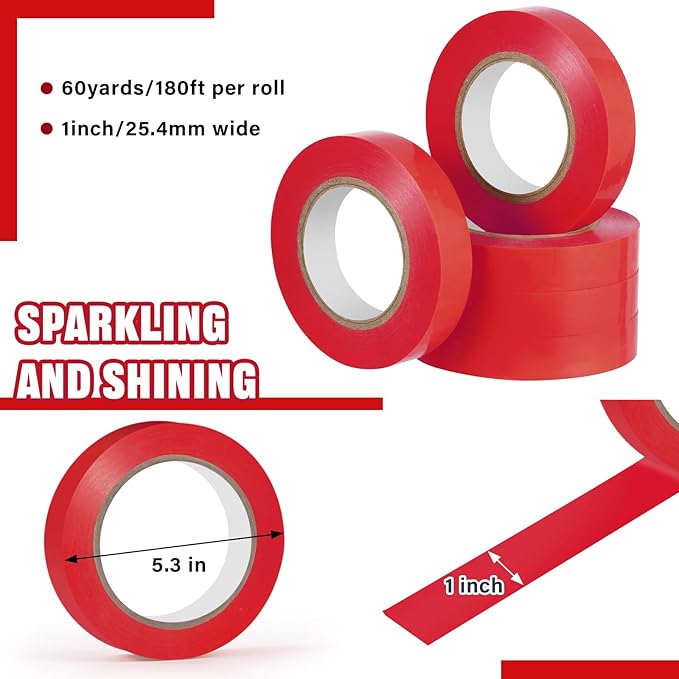 Frienda Floor Vinyl Tape 1/2inch Floor Marking Court Tape Outdoor Playing Field Marking Equipment for Social Distancing Gyms, Athletics, Equipment