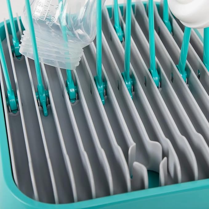 Altibrant Baby Bottles Drying Rack, Folding Drainer for Feeding Bottles Accessories Dryer Holder(Green)