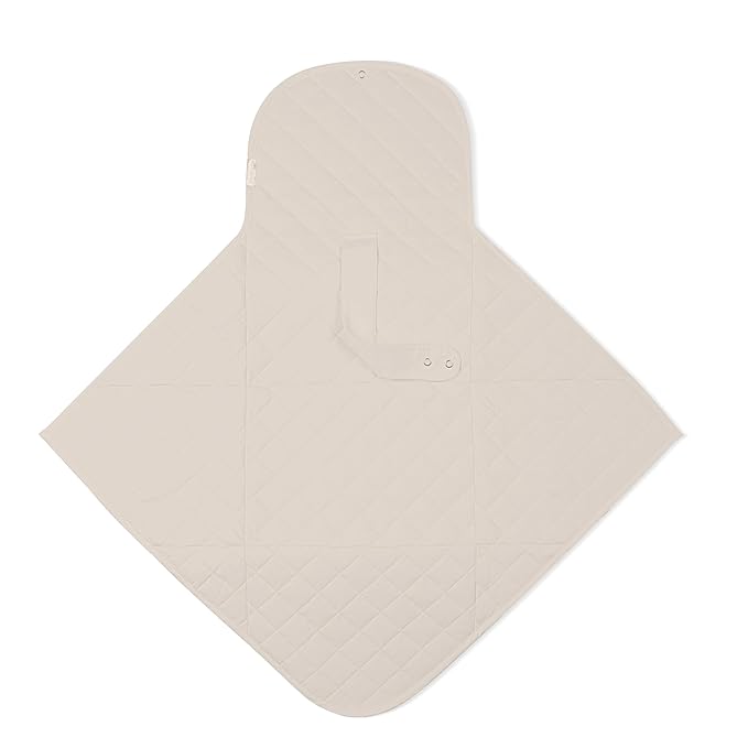 Makemake Organics Organic Portable Changing Pad GOTS Certified Organic Cotton Fill Portable Diaper Changing Mat Diaper Clutch Changing Station Kit Compact Travel Pad (33"x34", Solid Taupe)