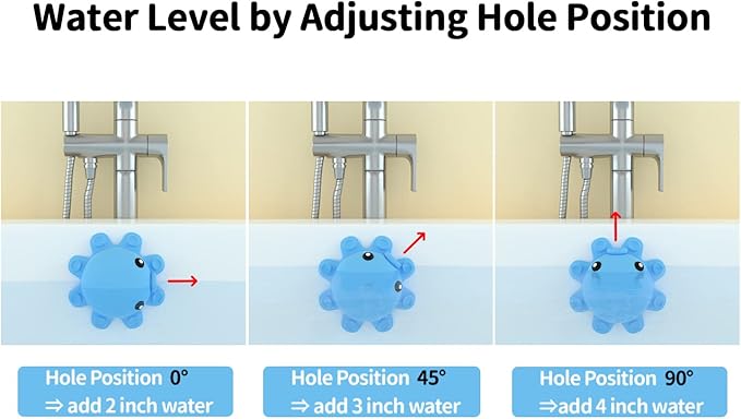 Bathtub Overflow Drain Cover Tub - Silicone Bathroom Overflow Drain Cover, Bath Tub Overflow Cover, Bathroom Spa Accessories, Adds Inches of Water for Deeper&Warmer Bath，Blue
