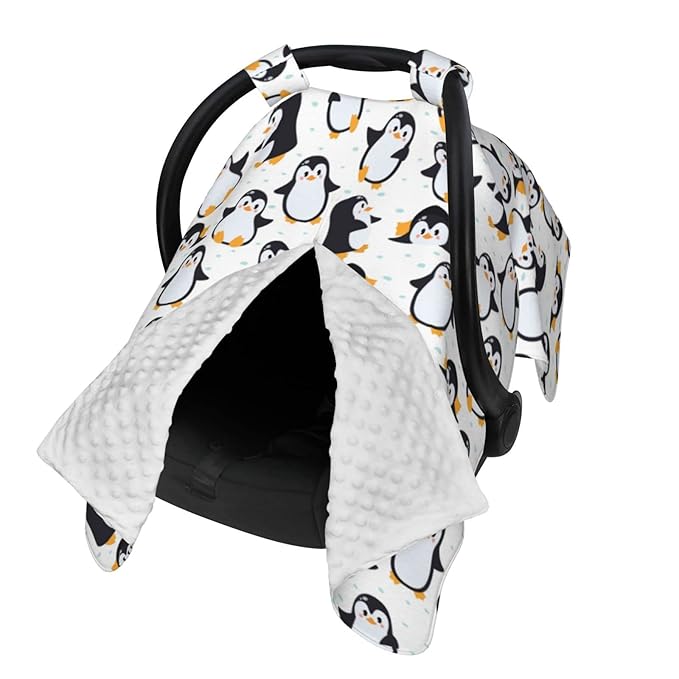 Penguin Car Seat Canopy Cover for Baby, Nursing Cover for Newborn, Penguin Stuff for Baby Stroller Cover for All Seasons