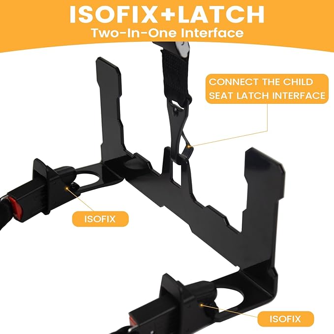 Car Seat Latch Anchor Kit - Converts Older Cars to ISOFIX Compatibility Interface, Child Safety Car Seat Adapter Tether Bracket Mount for Vehicles Heavy-Duty Steel Easy Install (Check Size Before Buy)