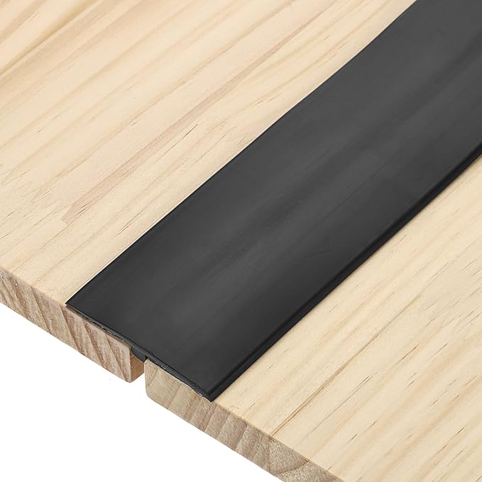 uxcell T-Molding Transition Strips, 6.56 ft x 1.97" (L x W) PVC Floor Flat Divider Strip Self Adhesive Vinyl Flooring Edging Trim for Joining Floor Gaps Doorways, Black