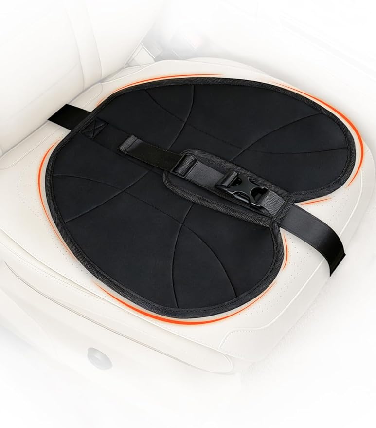 Pregnancy Seat Cushion Cover, Car Front Seat Cover with Strap Adjuster for Pregnant Women, Expectant Mothers & Abdominal Recovery – Relieves Pressure, Improves Comfort (Black)