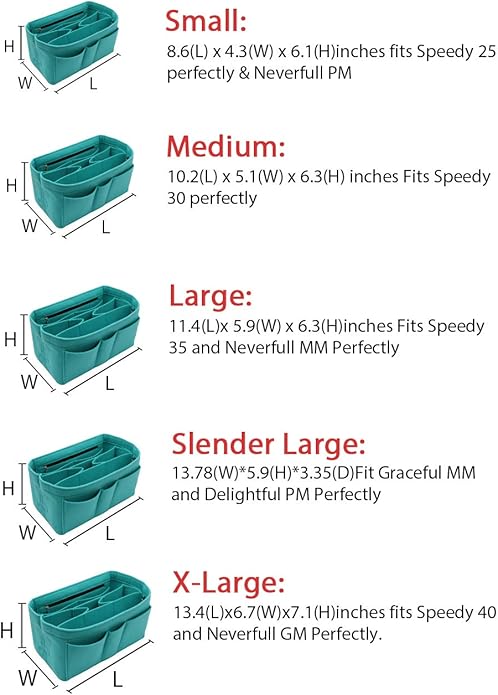 LEXSION Felt Insert Bag Organizer Bag In Bag For Handbag Purse Organizer Fits Speedy Neverful