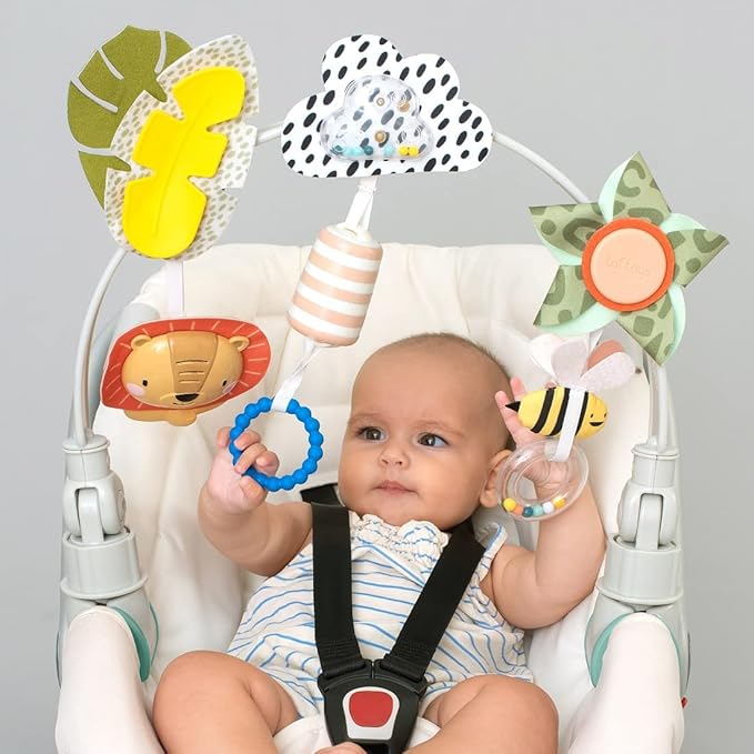 Taf Toys Savannah Adventures Arch with Fascinating Toys, Stimulates Baby’s Senses & Motor Skills Development | Newborn Toys & Baby Toys 3-6 Months | Use on Strollers, Bassinets, Crib & Car Seats
