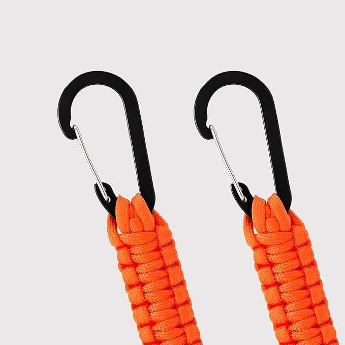 Paracord Keychain Carabiner with Double Hooks Hanger Stroller Hook for Camping Hiking Clip Water Bottle Keys Backpack Tools