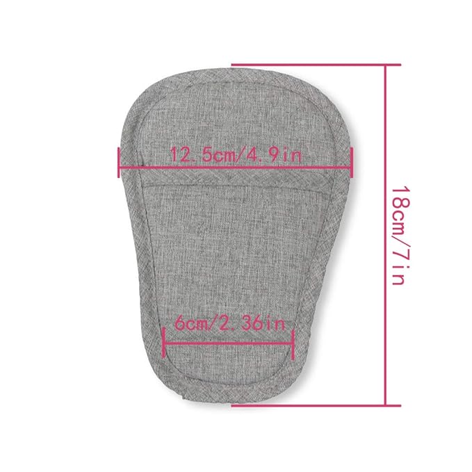 SeedFuture Stroller Car Seat Crotch Cover 2 Pcs of Grey, Universal Soft Cushion for Newborn Infants Kids Child, Baby Car Seat Strap Covers