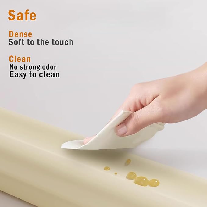 Foam Table Edge and Corner Guards for Baby,(6.5ft Edge 4Corners),Baby Proofing Soft Corner Protectors,Furniture and Tables Child Baby Proof Bumpers, Pre-Taped Corner Cushions (Beige)