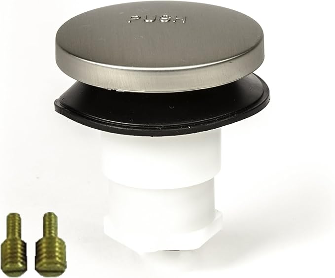 Toe Touch (Tip Toe, Foot Actuated) Bath Tub/Bathtub Drain Stopper Includes 3/8" and 5/16" Fittings Brushed Nickel