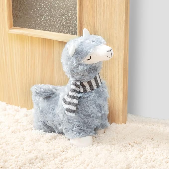 Marwood Cute Door Stopper Decorative Door Stops for Home and Office, Goat with Scarf Weighted Interior Doorstop Fabric Stuffed Animal Door Stopper Floor Decorative