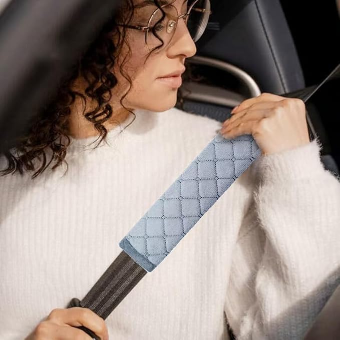 Car Seat Belt Cover Pad, 5 Pack, Seatbelt Covers for Car Accessories, Soft Material, Car Seat Strap Pads, Gray 10.63 inches, Universal Fit for All Vehicles, Comfort for neck shoulders (5-Gray)