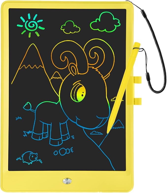 PYTTUR LCD Writing Tablet for Kids 10 Inch Reusable & Erasable Drawing Pad Educational and Learning Toddler Writing Board Electronic Toys for Boys Girls(Yellow)