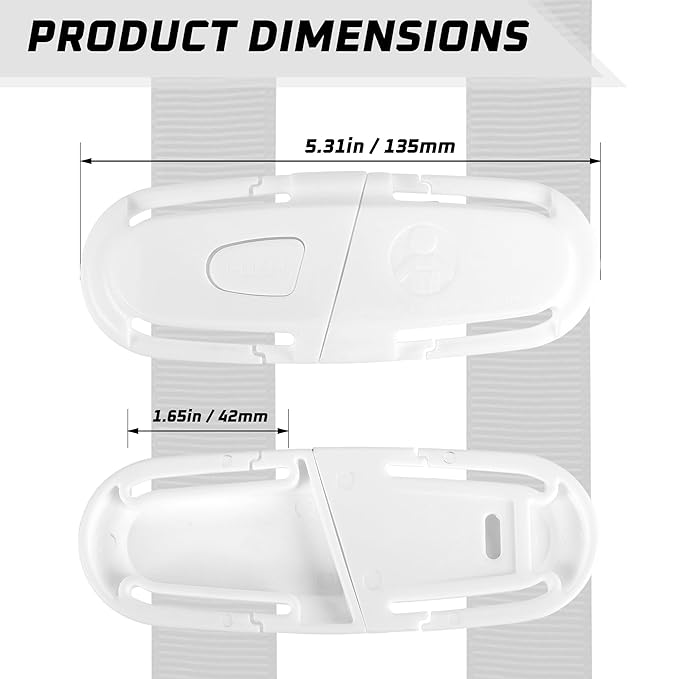 Universal Car Seat Chest Clip, Adjustable Harness Positioning Clip for Stroller and Booster Seat, Anti-Slip Shoulder Straps Holder Accessory for Parents (1 Pack, White)