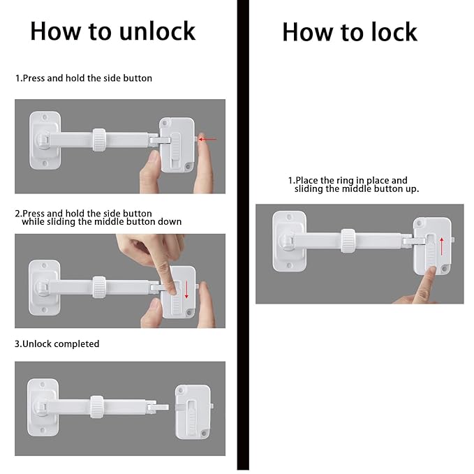 CMINGJ（3 Pack） Child Proof Window Restrictor, Adjustable Baby Safety Window Lock, Window Safety Locks for Toddlers & Pets, Easy to Install Suitable for Door, Washing Machine, Cat Door (White)
