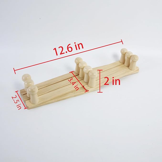 AMAPON Accordion Style Expandable Wall Wooden Coat Rack 10 Hooks (Pegs) Hang Hats Jackets Coffee Mug Purses Necklaces Towels Cap Leash Scarves Data Line Kitchenware