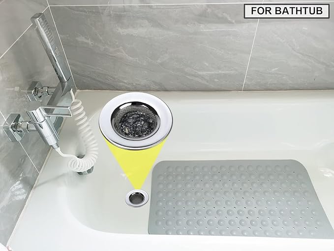 Seatery 1.50" Bathtub Strainers, Bathroom Sink Strainers, Shower Drain Hair Catcher, Drain Strainer for Laundry, Mop Pool, Utility, Slop, RV Sink, Stainless Steel, Pack-2