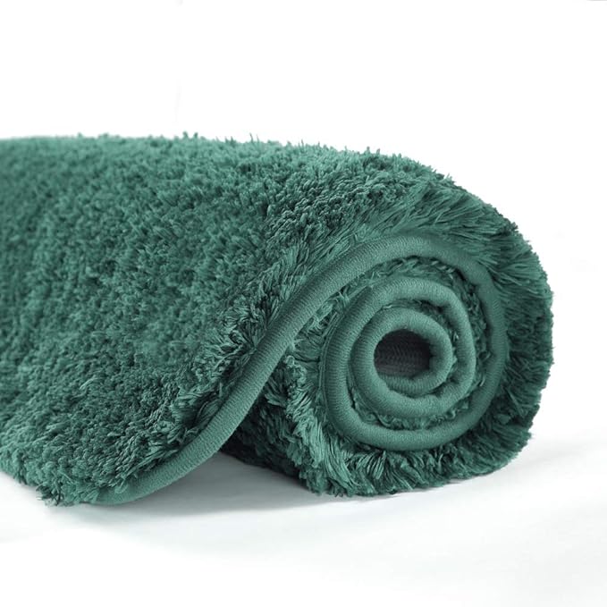 Suchtale Large Bathroom Rug Extra Soft and Absorbent Shaggy Mat (24 x 60, Hunter Green) Machine Washable Non Slip Microfiber Mat With Rubber Back