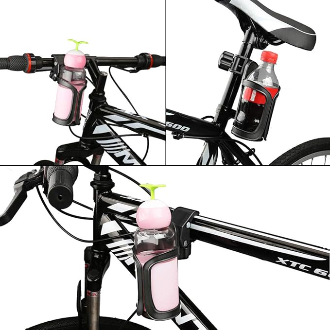 Accmor Stroller Cup Holder with Hook Set, Universal Cup Holder for Uppababy, Nuna, Doona Strollers, 360 ° Rotatable Bottle Holder for Stroller, Bike, Wheelchair, Walker, Scooter, Black