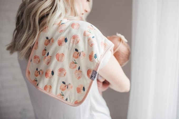 Copper Pearl Premium Baby Burp Cloths - 3-Pack Large Cotton Burp Cloths, Extra Soft Spit Up Rags with 3 Absorbent Layers, Perfect for Baby Girl Gifts (21" x 10" Size, Morgan Set)