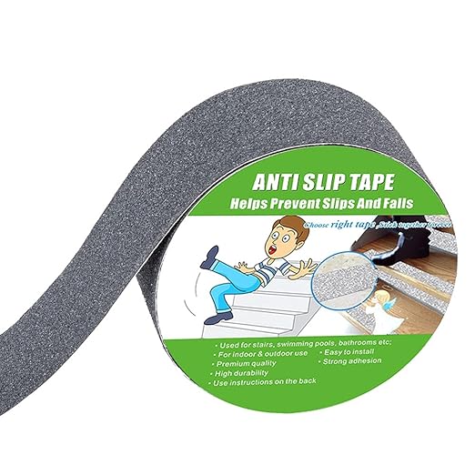 Anti Slip Tape, High Traction,Strong Grip Abrasive, Not Easy Leaving Adhesive Residue, Indoor & Outdoor (2" Width x 190" Long, Gray)