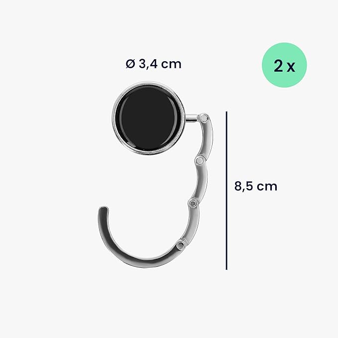 kwmobile Purse Hanger for Table (Set of 2) - Purse Hook for Table - Folding Handbag Hanger - Portable Bag Holder
