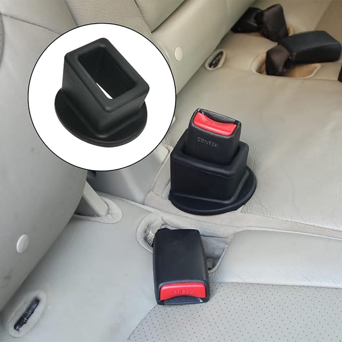Seat Belt Buckle Holder – Easy Access to The Buckles of Rear Seats - Plug The Seat Belt in with Only One Hand – Friendly to Kids, and Passengers with Special Needs (Black)