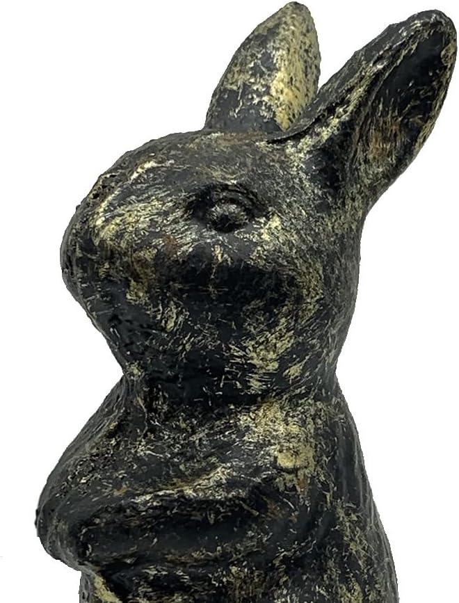 Cast Iron Door Stop, Cute Decorative Rabbit Door Stopper, Heavy Duty Door Stop Wedge for Home and Garden with Powerful Resistance - Rustic Red Brown
