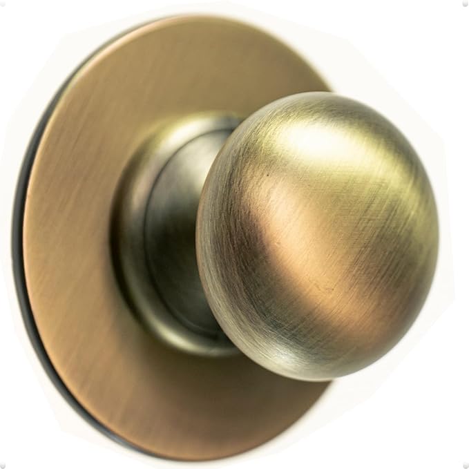 trust4care 4-Pack Large Brushed Antique Brass Backplate for Cabinet Knobs, 2-1/3" Thick Round Rosette Back Plate for Bifold Doors & Closet Doorknobs, Weather Gold Finish Metal Washer Sheets