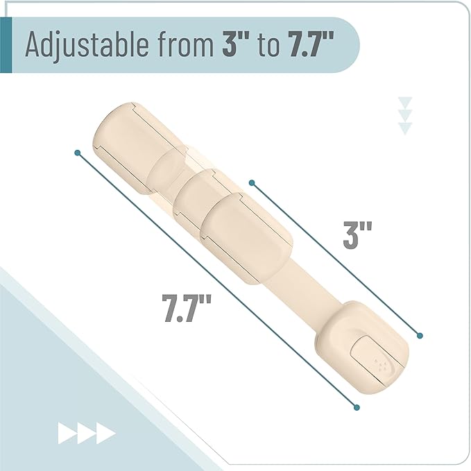 Bates- Child Safety Strap Locks, 6 Pack, Beige, Baby Cabinet Locks