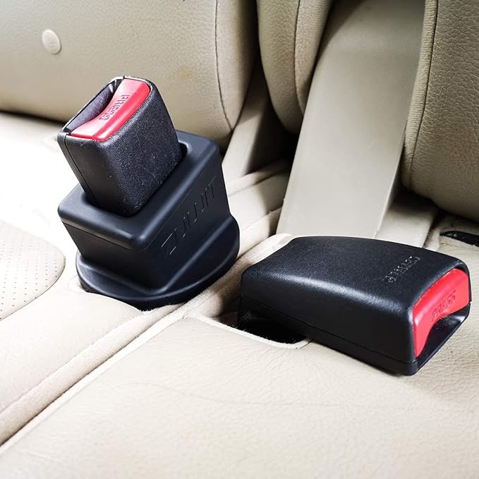 Seat Belt Buckle Holder – Easy Access to The Buckles of Rear Seats - Plug The Seat Belt in with Only One Hand – Friendly to Kids, and Passengers with Special Needs (Black)