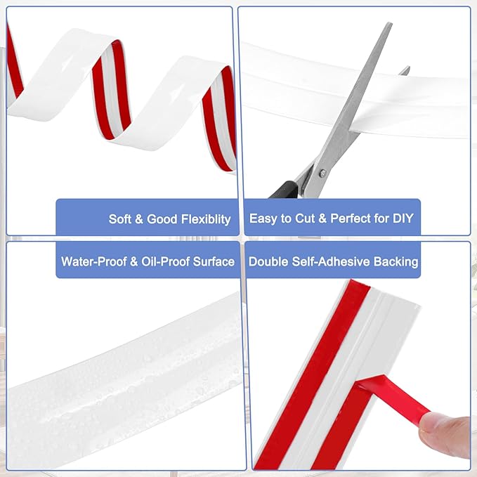 Wall Corner Protector Moulding Trim Peel and Stick Wall Corner Guards Trim Flexible Self Adhesive Edge Protector Moulding, 1.6 in x 40 Ft, White