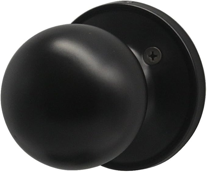 Probrico Stainless Steel Round Single Dummy Door Knobs Black Non-Functioning Knob Handle, 1 Pack