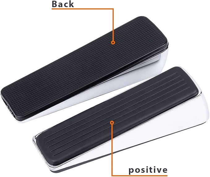 Metal Door Stop, Premium Rubber Heavy Door Stopper, Wedge Stopper, 2Pack, Suitable for Door Clearance of 0.4IN-1.18IN (11mm-30mm)