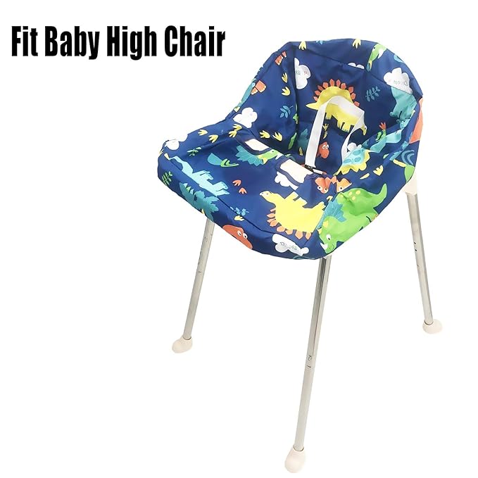 Pozico 2-in-1 Shopping Cart Cover for Baby – High Chair Cover, Grocery Cart Cover, Machine Washable with Portable Cloth Bag – Baby Cart Seat Cover for Boys & Girls – Dinosaur Design