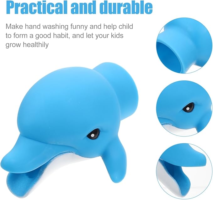 Ipetboom Kids Faucet Extender Cartoon Sink Spout Guide Baby Hand Washing Tool Portable Vinyl Design 4.13X3.34X2.55 Inches Safe Toddler Bath Accessory
