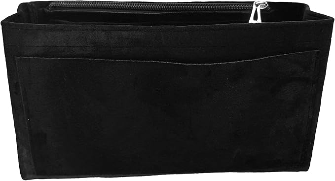 banbeln Purse Organizer Insert, Suede Bag Organizer Handbag Tote Shaper, Suede Material, Soft and Non Damaging Bag (Black, Small)