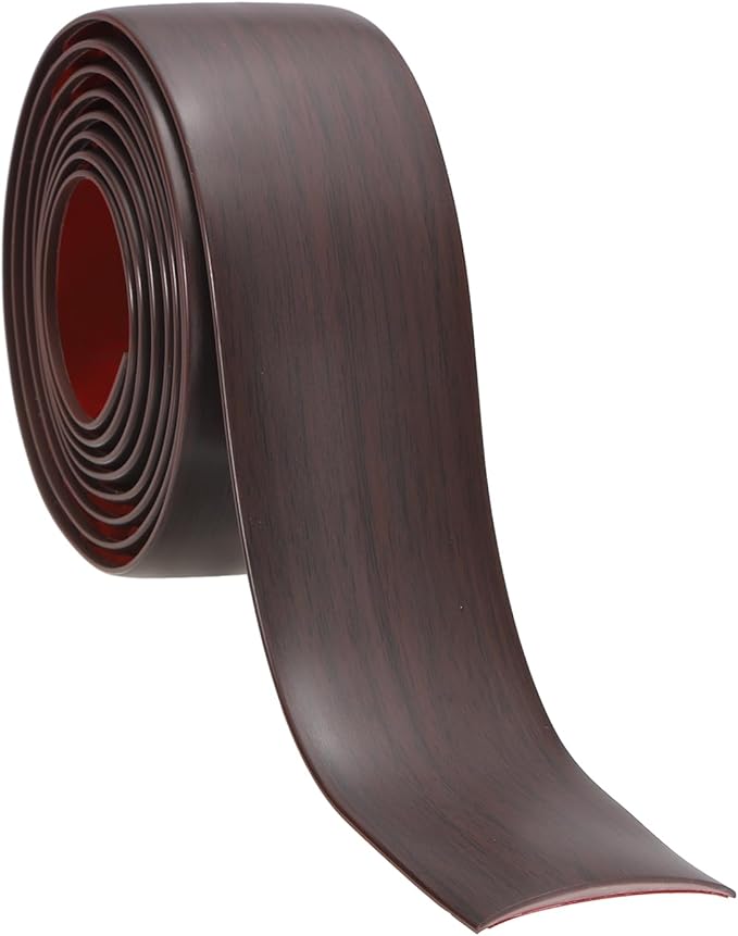 PATIKIL Self Adhesive Floor Transition Strip 10 ft x 1.6" Vinyl Flat Divider Flooring for Joining Floor Gaps Carpet Transition Floor Tiles, Red Oak